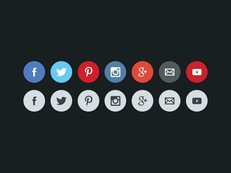 Social Media Icons flat icons media social ui