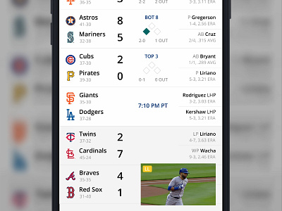 MLB At Bat Redesign app baseball invision mlb scores ui