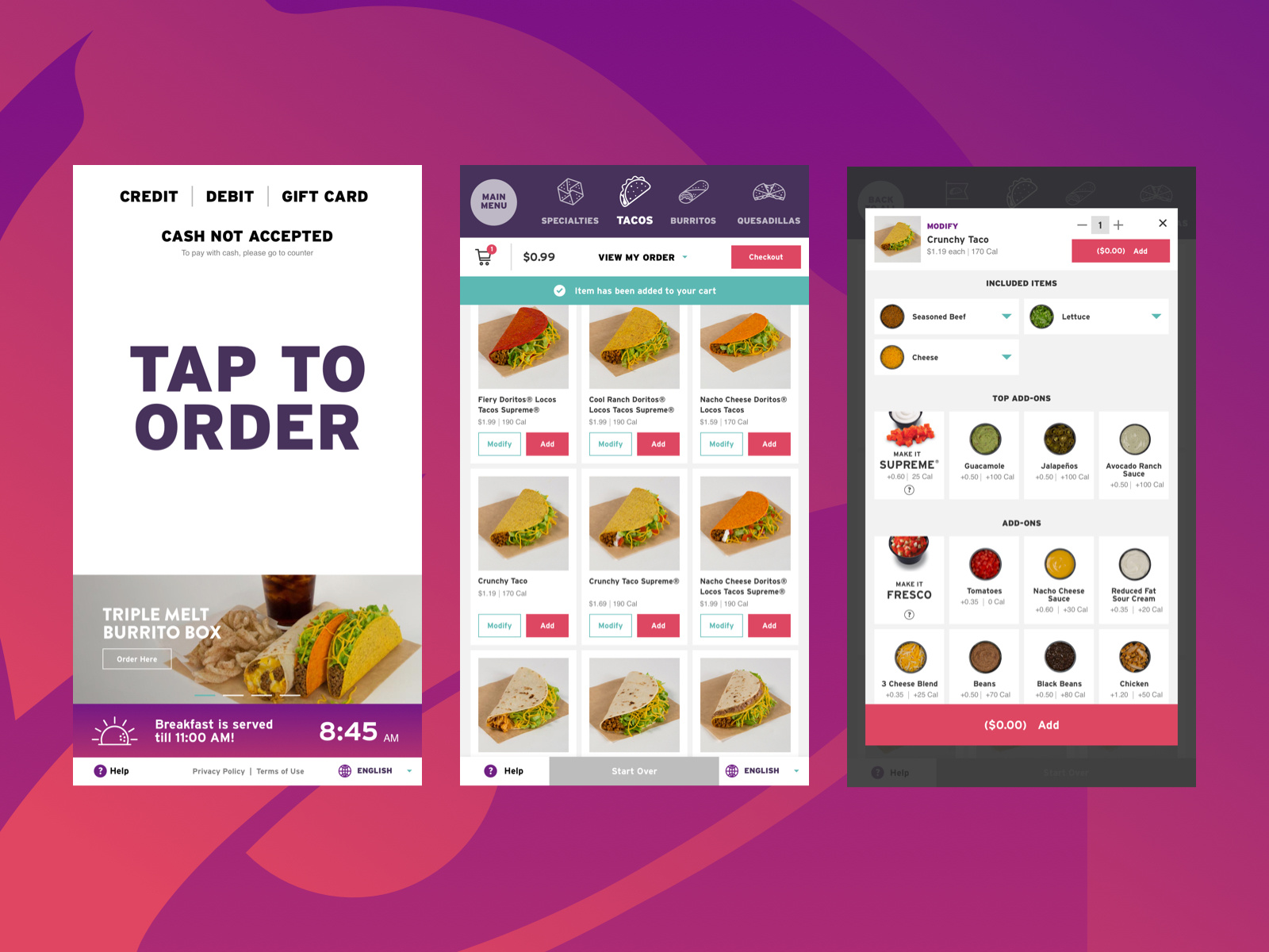 Taco Bell Kiosk by Kyle Taylor on Dribbble