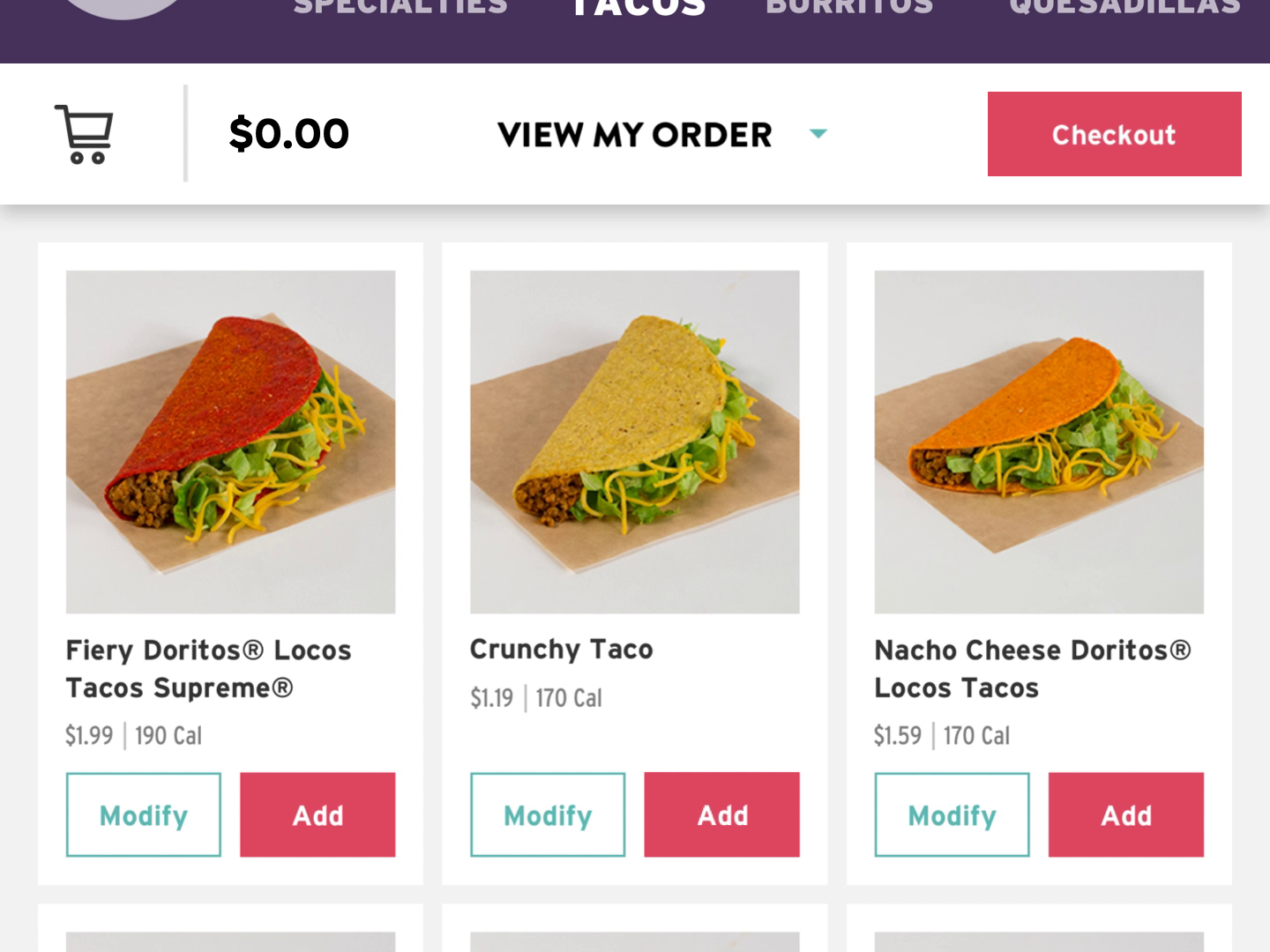 Taco Bell Kiosk Add to Cart by Kyle Taylor on Dribbble