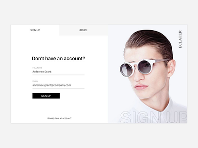 Daily UI Challenge | 001 Sign Up collectui dailyuichallenge dribbble interation login signup ui website