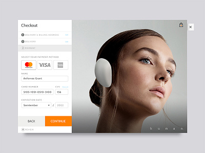 Daily UI Challenge | 002 Checkout checkout collectui dailyuichallenge dribbble headphones humaninc ui webdesign website