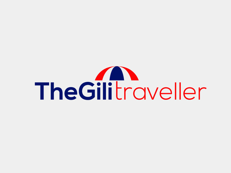 The Gili Traveler umbrella logo travel logo