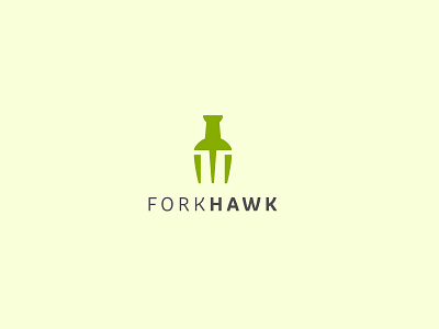 FORK HAWK LOGO. food logo fork logo