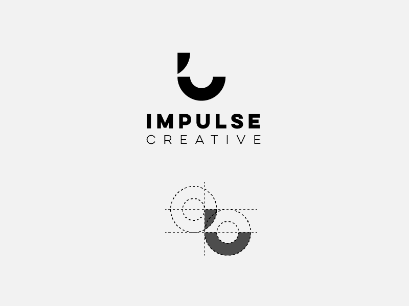 IMPULSE CREATIVE minimal logo creative logo impulse event logo