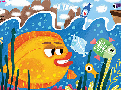 Flounder art baby child fish flounder illustration magazine mercy sea texture