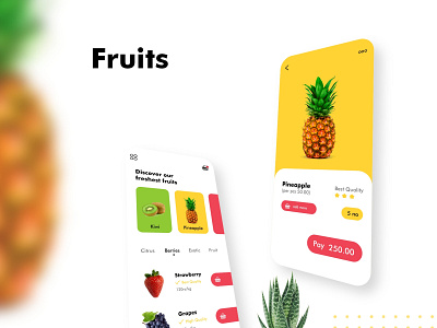 Fresh Fruits app fresh fruits illustration layers design minimal ui ux