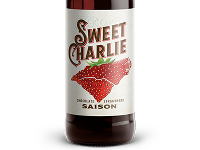 Sweet Charlie beer branding chocolate nc sc strawberry