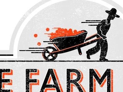 farm fresh farmer restaurant sign wheelbarrow