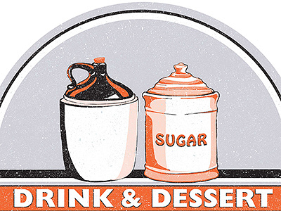Drink & Dessert bar canister dessert drinks jug restaurant sign