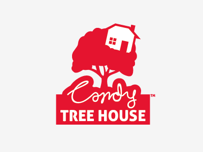 Candy Tree House Logo Concept candy house logo tree