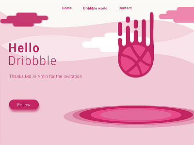 Hello Dribbble - 1st Shot al amin dribbble first hello illustration invites md shot