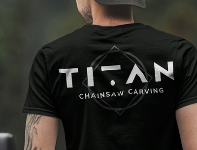 Titan Branding branding carving chainsaw deign graphic design iconic identity logo logo design titan