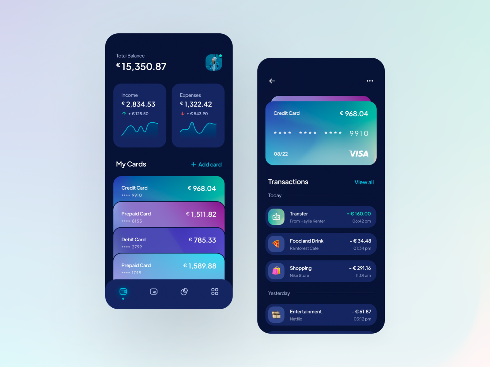 Wallet App by Alberto Macherelli for Piqo Design on Dribbble