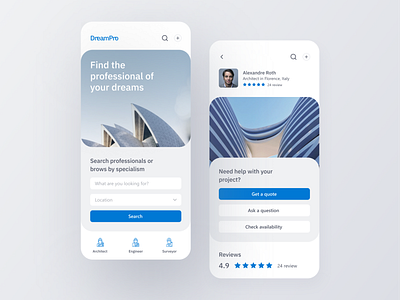 DreamPro App UI Design app app design branding design figma figmadesign graphic design inspire interaction interaction design product professional prototype ui ui design ui ux user experience user interface ux design website