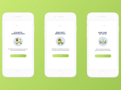 Food delivery app Onboarding food iconography ios onboarding