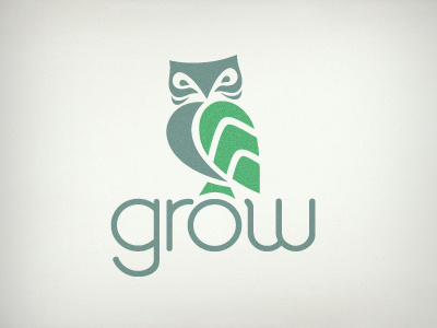 Grow arrows crown education green grow logo owl retro vintage