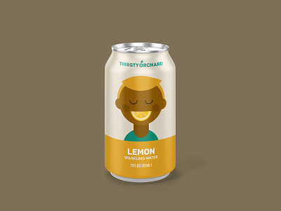 Sparkling Water: Lemon beverage can drink illustration lemon lemon slice lemonade lemons packaging design portrait sparkling water