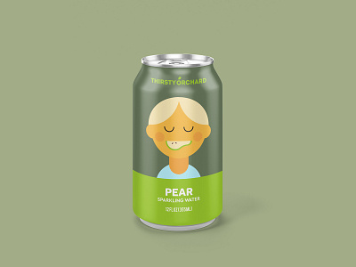 Sparkling Water: Pear beverage can drink illustration packaging packagingdesign pear slice vector illustration