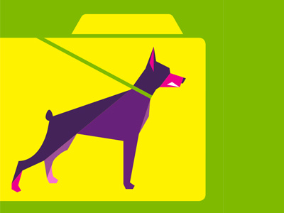 Microsoft - Enhanced Security doberman dog files guard dog illustration jagnagra page84design privacy security vector