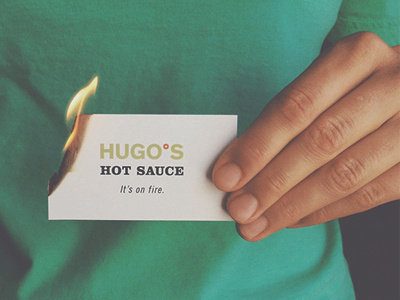 Hugo's Hot Sauce - Business Cards business cards fire hot sauce hugos hot sauce jagnagra page84design typography