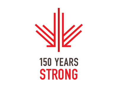 Canada 150 Strong 150 anniversary canada canadian lines logo maple leaf minimal