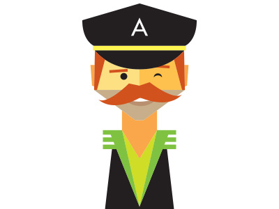 Character captain character hat illustration jagnagra moustache page84design pilot uniform vector
