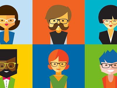 clearlycontacts.ca Characters characters clearlycontacts eyewear illustration moustache vector