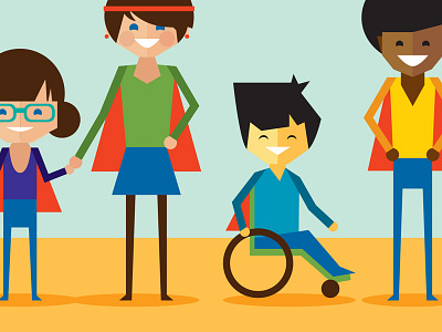 Awesome Advocates anti bullying jagnagra kids page84design school superhero vector wheelchair