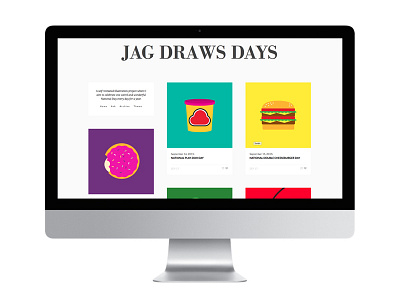 Jag Draws Days 365 burger dessert food fruit illustration minimal vector website