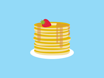 Pancake breakfast pancake strawberry syrup