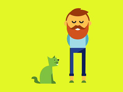 Man + Cat beard cat fashion hipster man moustache