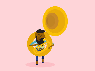 Tuba band beard character jazz jazzband man moustache music musician sousaphone tuba