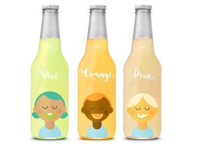 Thirsty Orchard beverage bottles boy character fruit girl juice kiwi orange pear