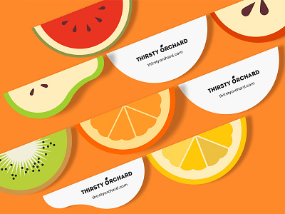 Business Cards apple bottle branding business cards character drink fruit illustration juice logo orange vector