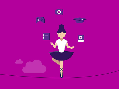Microsoft: Personal Productivity ballerina camera girl juggle microsoft school tightrope video xbox