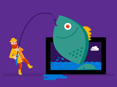 Microsoft: Helping You Think Better fish fisherman fishing giant microsoft splash surface tablet