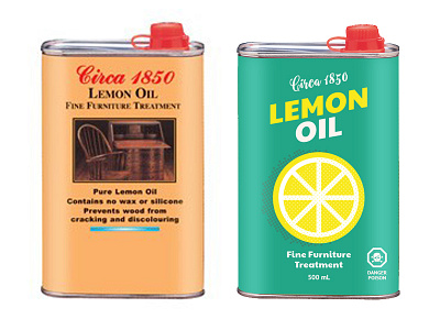 Lemon Oil Redesign design lemon oil packaging tin typography