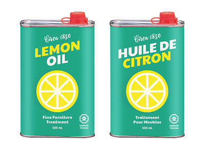 Lemon Oil Redesign design lemon oil packaging tin typography