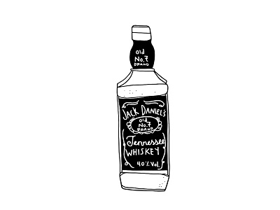 Jack Daniels alcohol bottle hand drawn jack daniels packaging whiskey