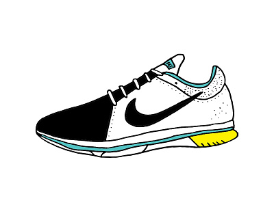 Nike athlete hand drawn illustration nike running shoes shoe shoes