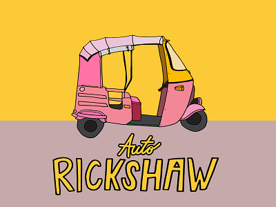 Auto Rickshaw auto rickshaw car drive hand drawn illustration india indian tuk tuk vector