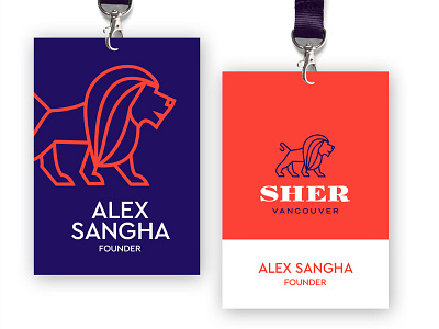 Sher Vancouver branding icon illustration lanyard lgbt line icon lion logo name tag