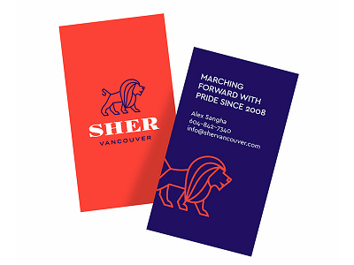 Sher Vancouver - Business cards branding business card icon illustration lgbt line icon lion logo vertical