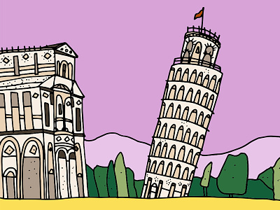 Leaning Tower of Pisa by Jag Nagra on Dribbble