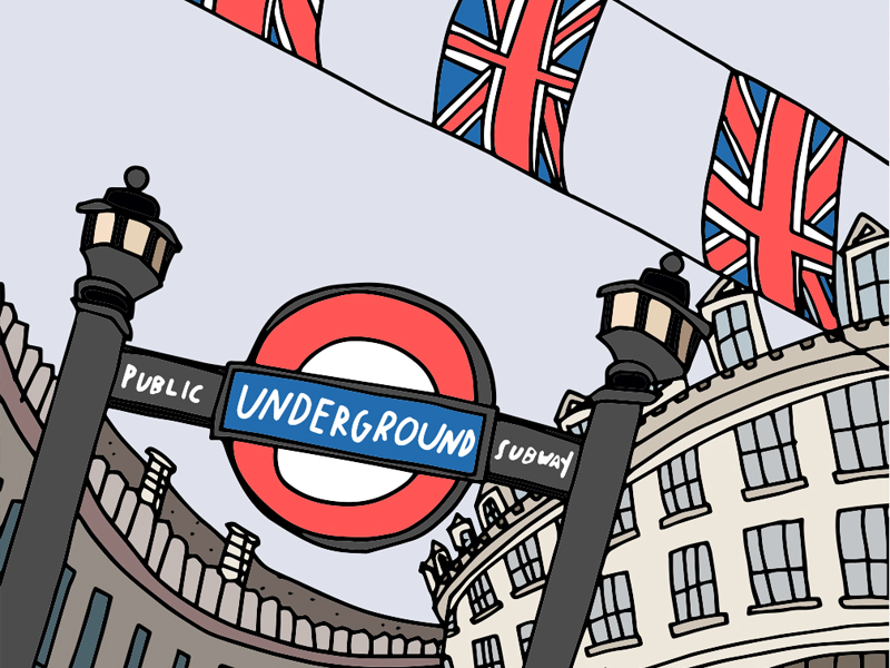 Underground architecture england illustration london regent street uk underground