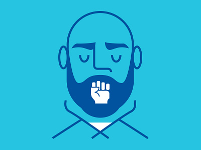 Activist 1 activist bald beard character fist icon man solidarity speak