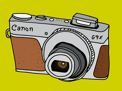Canon camera canon digital film hand drawn illustration