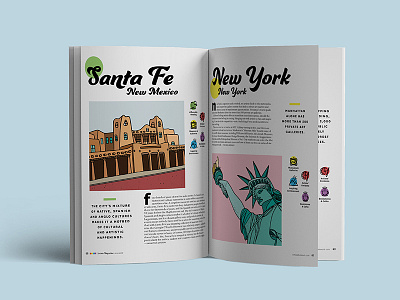 Artists Magaine architecture hand drawn illustration magazine new york santa fe statue of liberty