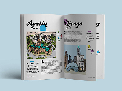 Artists Magaine architecture austin austin state capitol chicago cloud gate hand drawn illustration magazine texas